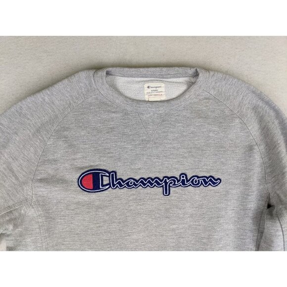 Champion Men's Sweatshirt Size Medium Gray Crew Neck Pullover - Picture 4 of 13